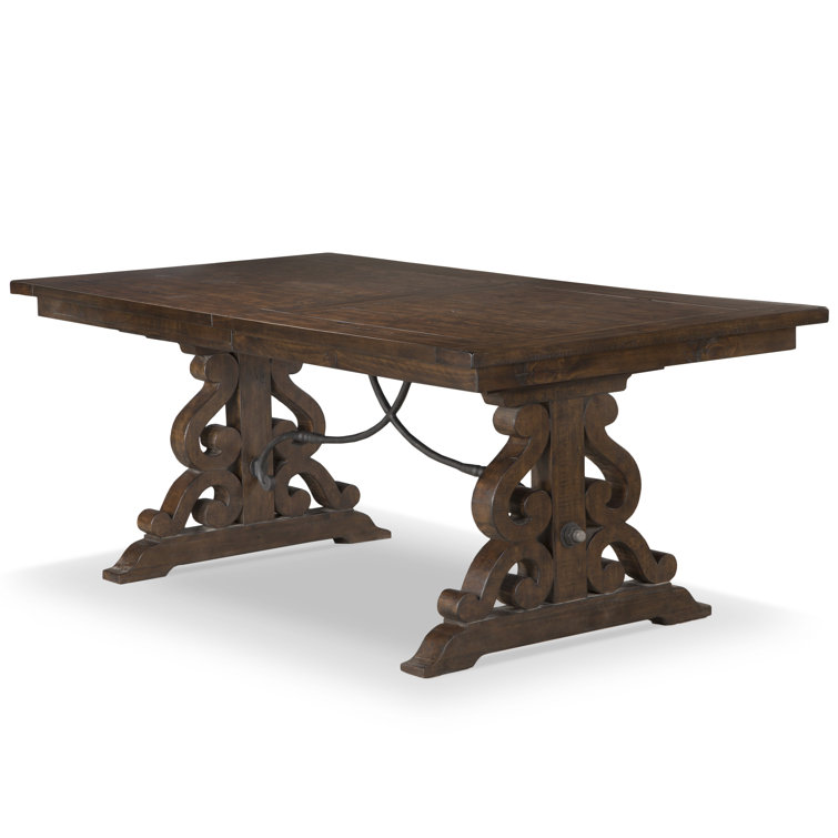 One Allium Way® Shepard 40'' Pine Solid Wood Trestle Dining Table